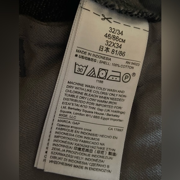 GAP Men’s Slim Fit 100% Cotton Twill pants Trousers 32 X 34 - Picture 11 of 11